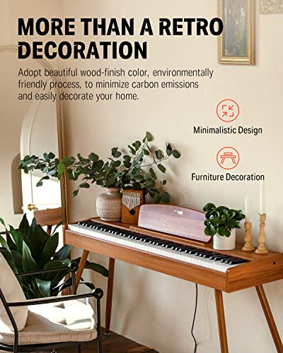 Donner DDP 80 Teclado de Piano Marrón Madera Digital 88 Teclas Ponderadas, Acción de Martillo II, Doméstico de Tamaño Completo con Soporte, Triple Pedal, Conexión MIDI : Amazon.es: Juguetes y juegos