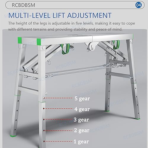 TXSWORSO Andamio Plegable   Plataforma de Trabajo de Altura Ajustable   Torre de andamio con Capacidad de Carga de 400 kg   Banco Multiusos para proyectos de Bricolaje : Amazon.es: Bricolaje y herramientas