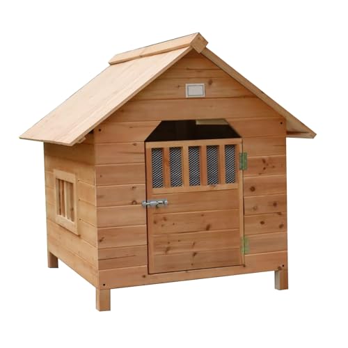 Casa for perros Jaula for perros de madera al aire libre con ventana y puerta Caseta for perros resistente a la intemperie y al viento, fácil de montar for mascotas pequeñas, medianas y grandes(Size:4 : Amazon.es: Productos para mascotas