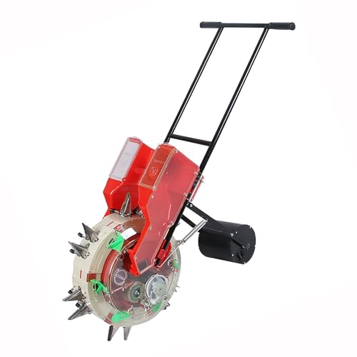CUTTE Sembradora de Hortalizas de Empuje, 2 en 1 Sembradora de Precisión, Tambor de Cadena de Empuje, Hilera Única, Jardín de Flores, Siembra y Fertilización Simultáneas,7 Mouths : Amazon.es: Jardín