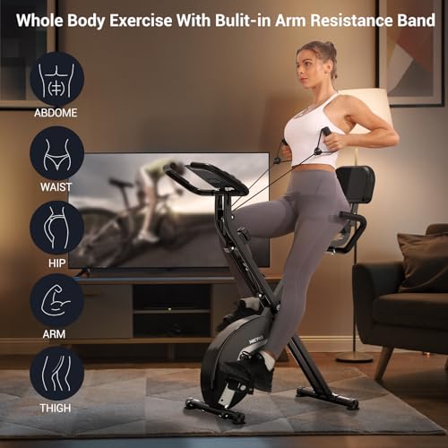 Bicicleta Estática, Micyox MX 600 Bicicleta de Ciclismo Interior Plegable Magnética con Pantalla LCD y Sensor de Frecuencia Cardíaca, Bicicleta con Bandas de Resistencia que Ahorra Espacio : Amazon.es: Deportes y aire libre