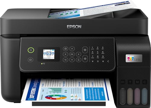 Epson EcoTank ET 4800, Impresora Wifi A4 Multifunción con Depósito de Tinta Recargable, Alimentador de Documentos (ADF) Pantalla LCD, 4en1: Impresión, Copiadora, Escáner, Fax, Mobile Printing, Negro :  Informática