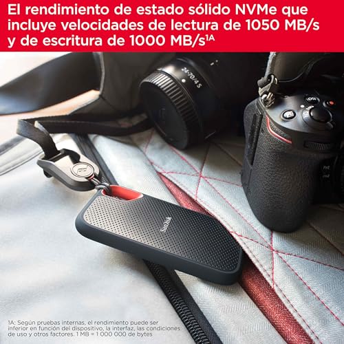 SanDisk 2TB Extreme SSD portátil, USB C USB 3.2 Gen 2, Memoria de estado sólido NVMe externa, hasta 1050 MB/s, Clasificación IP65 de resistencia al agua y al polvo :  Informática
