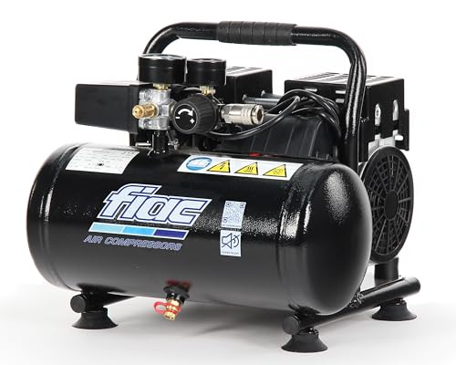 FIAC Compresor de Aire Portátil Silencioso SUPERSILENT 6, Sin Aceite, Presión Máxima 8 Bar, 1 Hp, Depósito 6 Litros, Nivel sonoro 58 dB LpA : Amazon.es: Bricolaje y herramientas