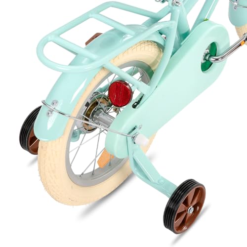STITCH Bicicleta Infantil 14 Pulgadas Verde Menta para Niñas y Niños de 3, 4, 5 y 6 Años Kids Bike con Canasta y Ruedas de Entrenamiento Bicicleta :  Deportes y aire libre