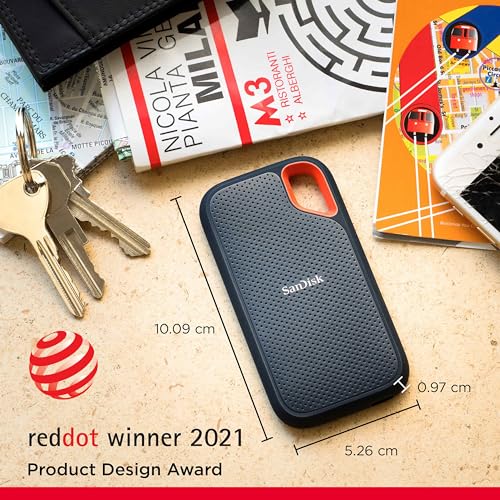 SanDisk 2TB Extreme SSD portátil, USB C USB 3.2 Gen 2, Memoria de estado sólido NVMe externa, hasta 1050 MB/s, Clasificación IP65 de resistencia al agua y al polvo :  Informática