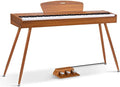 Donner DDP 80 Teclado de Piano Marrón Madera Digital 88 Teclas Ponderadas, Acción de Martillo II, Doméstico de Tamaño Completo con Soporte, Triple Pedal, Conexión MIDI : Amazon.es: Juguetes y juegos