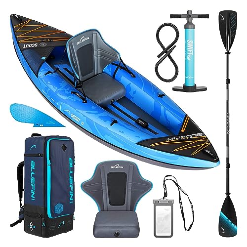 Kayak Hinchable Scout de Bluefin, Kayak Hinchable de 1 Plaza, Canoa Hinchable Alternativa : Amazon.es: Deportes y aire libre