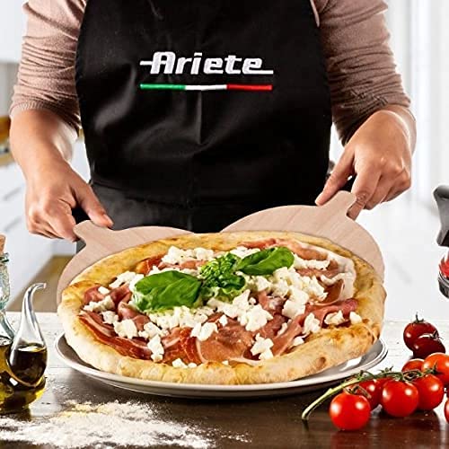 Ariete 909   Mini horno para pizza en 4 minutos, 1200 W, 5 niveles temperatura, diámetro 33 cm, regulador de tiempo 30 minutos y temperatura, indicador luminosos encendido/apagado, color rojo negro