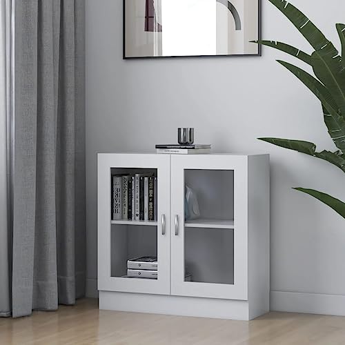 vidaXL Vitrina Armario de Libros Estantería Estante Soporte Almacenamiento Oficina Hogar Decoración de Madera Contrachapada Blanco 82,5x30,5x80 cm