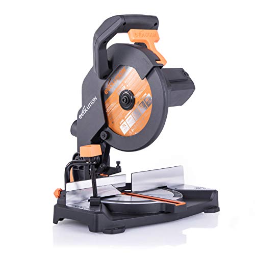 Evolution Power Tools R210CMS Multimaterial Sierra Ingletadora   Corta acero dulce, aluminio, plástico, madera con clavos incrustados, 210 mm : Amazon.es: Bricolaje y herramientas