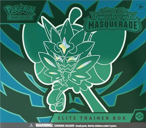 Pokémon TCG: Scarlet &amp; Violet—Twilight Masquerade Elite Trainer Box (1 Tarjeta Promocional de Ogerpon de máscara Verde Azulado, 9 potenciadores y Accesorios Premium) : Amazon.es: Juguetes y juegos