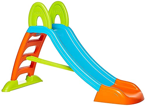 FEBER   Tobogán Slide Plus con Agua con hueco para la poner la manguera,escaleras antideslizantes,multicolor, de resistencia y fácil montaje, para niños de 2 y 7 años, FAMOSA(800009001)Versión previa :  Hogar y cocina