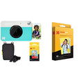 KODAK: Paquete básico de cámara instantánea Printomatic (Azul)   Papel Zink (20 Hojas)   Funda cómoda   Papel Fotográfico Zink Premium de 2X3 Pulgadas (50 Hojas) :  Electrónica