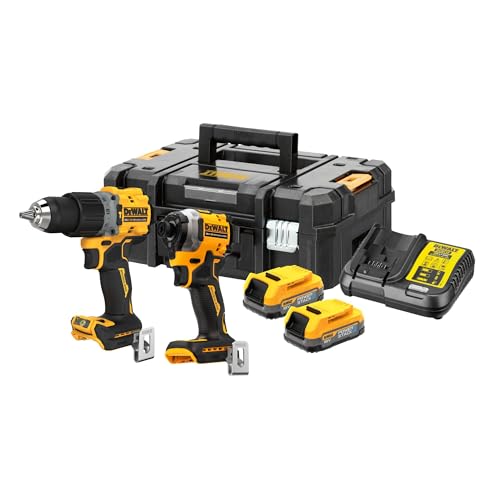 DEWALT DCK2050E2T QW   Kit: 1x Taladro percutor 18V XR DCD805, 1 Destornillador de impacto de ¼" DCF850, 2 baterías Powerstack de 18V/1,7Ah DCBP034, 1 cargador rápido de sistema DCB115 : Amazon.es: Bricolaje y herramientas