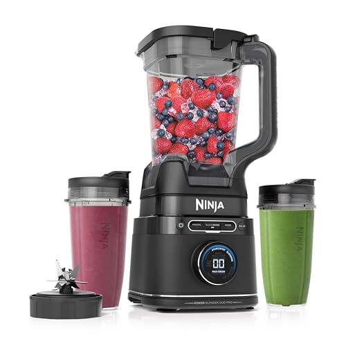 Ninja Detect Power Blender Pro   Licuadora con tecnología BlendSense para batidos, alimentos, compacta, porción personal, 1,800 vatios de potencia, jarra de 2.1 L, (2) vasos de 0.71 L, negra, TB301