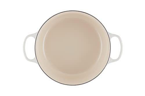 Le Creuset Evolution Cocotte de hierro fundido con tapa, Redonda, Pomo de acero inoxidable, ⌀ 24 cm, 4,2 L, Beige Merengue,21177247164430