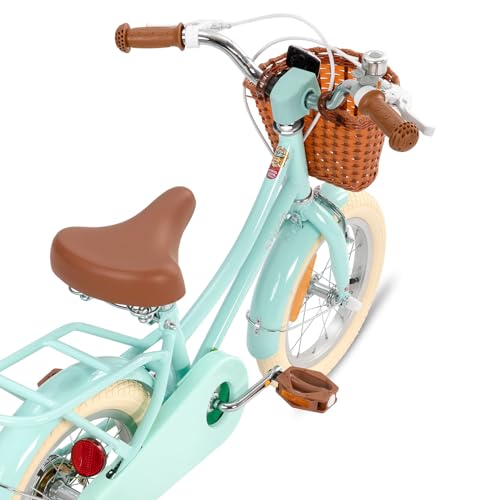 STITCH Bicicleta Infantil 14 Pulgadas Verde Menta para Niñas y Niños de 3, 4, 5 y 6 Años Kids Bike con Canasta y Ruedas de Entrenamiento Bicicleta :  Deportes y aire libre