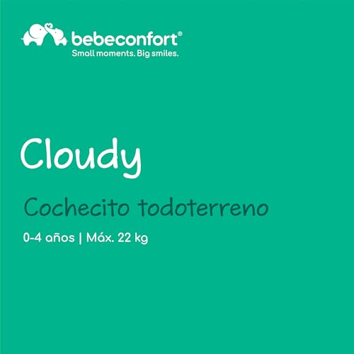 Bebeconfort Cloudy, Silla de paseo todoterreno, 0 4 años(máx.22 kg), Silla Paseo Bebe Reclinable, Plegado Rápido, 3 Grandes Ruedas, Manillar Ajustable, Amplia Cesta Almacenamiento, Mineral Graphite :  Bebé