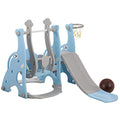 WWUIUIWW Juego de escaladores y Columpios 4 en 1 para niños pequeños, cinturón de Seguridad, Juego de tobogán de Escalada para niños con Soporte de Baloncesto(Azul) :  Juguetes y juegos