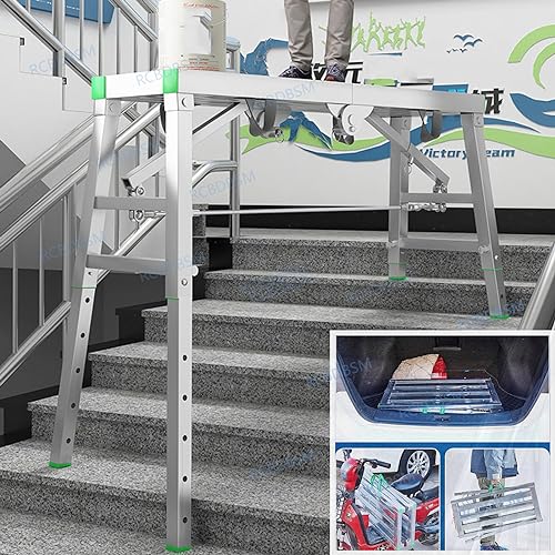 TXSWORSO Andamio Plegable   Plataforma de Trabajo de Altura Ajustable   Torre de andamio con Capacidad de Carga de 400 kg   Banco Multiusos para proyectos de Bricolaje : Amazon.es: Bricolaje y herramientas