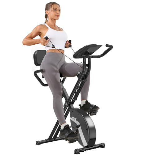Bicicleta Estática, Micyox MX 600 Bicicleta de Ciclismo Interior Plegable Magnética con Pantalla LCD y Sensor de Frecuencia Cardíaca, Bicicleta con Bandas de Resistencia que Ahorra Espacio : Amazon.es: Deportes y aire libre