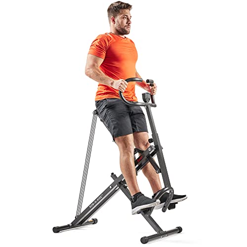 Sunny Health &amp; Fitness Row N Ride Plus, máquina de Sentadillas asistidas de Alta Resistencia, Resistencia Ajustable y Asiento Acolchado Grueso   NO. 077PLUS : Amazon.es: Deportes y aire libre