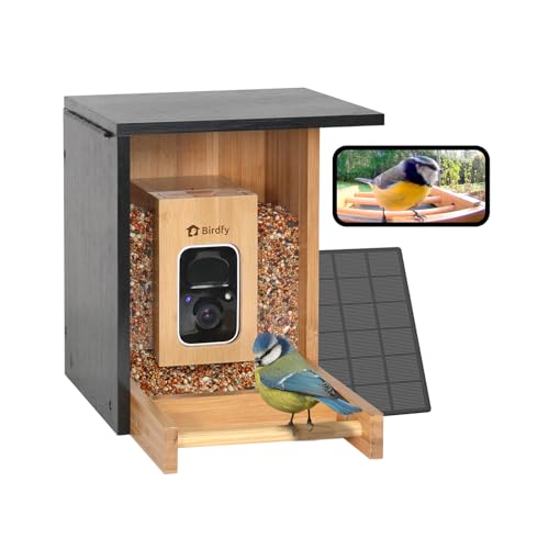 NETVUE by Birdfy Comedero Pajaros Exterior, Comederos para Pajaros con Camara, Bambú Ecológico/Renovable, Observación de Aves en Tiempo Real para App, Captura Automática, Notificación Instantánea: Amazon.es: Jardín