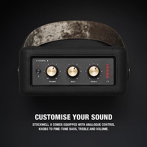 Altavoz Bluetooth portátil Stockwell II – Compacto, resistente al agua, con sonido potente y diseño en color negro y latón