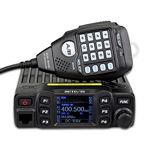 Retevis RT95 Emisoras Coche Doble Banda de Radioaficionado, Profesional, Canales DTMF TFT con Función Escaneo y Contraseña Mini Móvil :  Electrónica