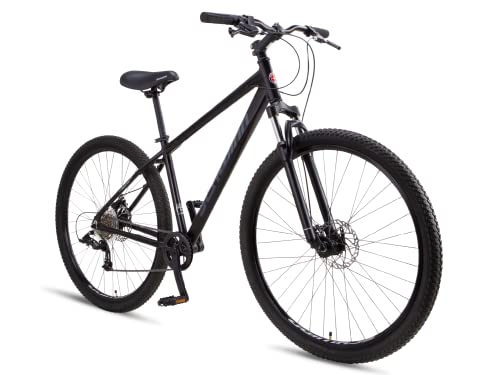 Schwinn Fleet   Bicicleta de montaña para adultos, neumáticos de 29 pulgadas, marco en aleación ligera de 43 cm, suspensión frontal, 9 velocidades, frenos de disco, negro mate : Amazon.es: Deportes y aire libre