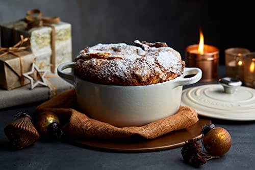 Le Creuset Evolution Cocotte de hierro fundido con tapa, Redonda, Pomo de acero inoxidable, ⌀ 24 cm, 4,2 L, Beige Merengue,21177247164430