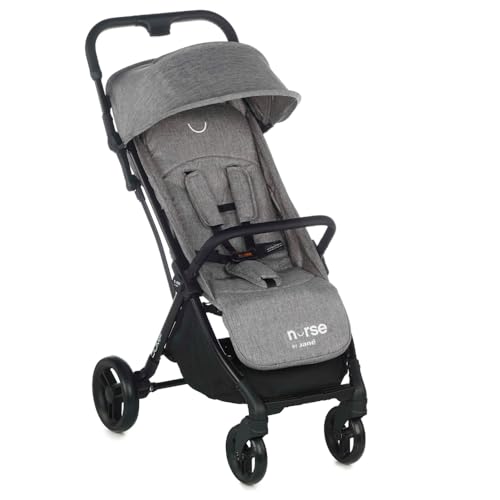 Nurse Jump, Silla de Paseo hasta los 22 kg, Plegado Automático, Suspensión, Respaldo Alto, Gris :  Bebé