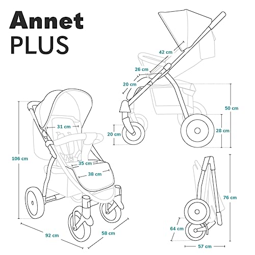 LIONELO Annet Silla de Pase Para niños hasta 22 kg 0 48M ajuste del respaldo hasta posición horizontal Capucha XXL Plegable fácil con ventana Mosquitera :  Bebé