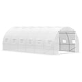Outsunny Invernadero de Túnel 6x3x2 m Invernadero de Jardín con Puerta Enrollable 12 Ventanas Cubierta de PE 140 g/m² y Metal Galvanizado para Cultivos Plantas Verduras Blanco: Amazon.es: Jardín