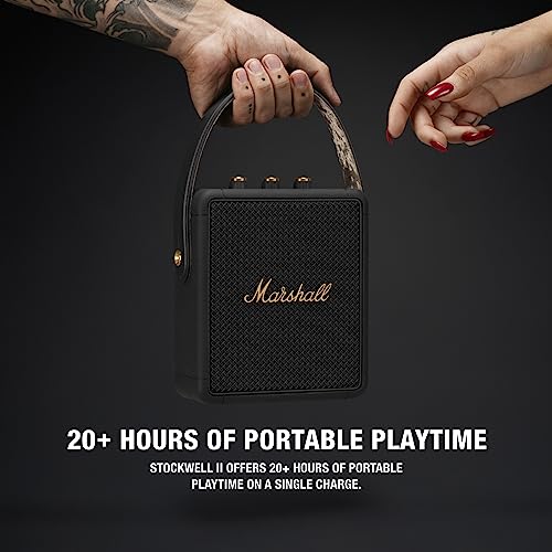 Altavoz Bluetooth portátil Stockwell II – Compacto, resistente al agua, con sonido potente y diseño en color negro y latón
