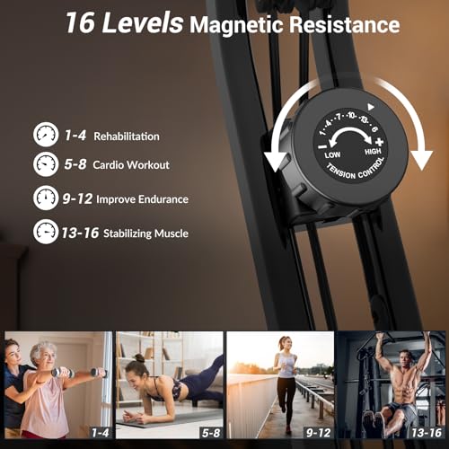Bicicleta Estática, Micyox MX 600 Bicicleta de Ciclismo Interior Plegable Magnética con Pantalla LCD y Sensor de Frecuencia Cardíaca, Bicicleta con Bandas de Resistencia que Ahorra Espacio : Amazon.es: Deportes y aire libre