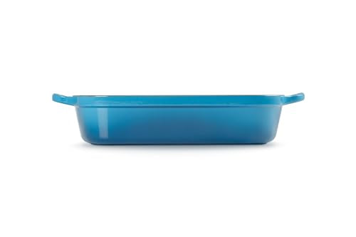 Le Creuset Evolution Bandeja Rectangular, Todas las fuentes de calor incl. inducción, 4,9 l, Hierro fundido, Azul(Marseille), 33 cm