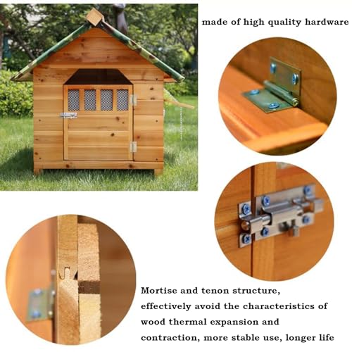 Casa for perros Jaula for perros de madera al aire libre con ventana y puerta Caseta for perros resistente a la intemperie y al viento, fácil de montar for mascotas pequeñas, medianas y grandes(Size:4 : Amazon.es: Productos para mascotas