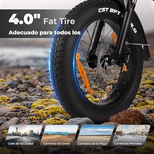 VARUN Bicicleta Eléctrica Plegable, 20"*4.0" Fat Tire Bicicleta Eléctrica Montaña con Batería 48V 13Ah, Autonomía 100KM, Bici Electrica con Motor 250W, E Bike con 7 Velocidades, Pantalla LCD : Amazon.es: Deportes y aire libre
