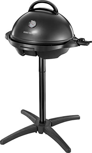 George Foreman Grill   Parrilla Eléctrica, Barbacoa Interior y Exterior, 15 Raciones, Bandeja de Goteo Extraíble, Revestimiento Antiadherente, Incluye Tapa, 2400 W, 5 Temperaturas, Negro   22460 56 : Amazon.es: Jardín