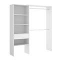 DEKIT GRUPO RIMOBEL Suit Armario Vestidor Abierto, Madera de ingeniería, Blanco, 187x160/110x40 cm