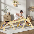 BanaSuper 3 en 1 Arcoíris Triángulo Escalador Set Triángulo de Escalada de Madera Plegable con Rampa Balancín Waldorf Montessori Juguetes para Niños :  Juguetes y juegos