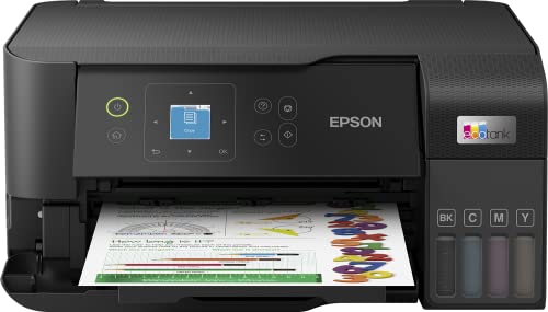 Epson EcoTank ET 2840, Impresora WiFi A4 Multifunción, Depósito de Tinta Recargable, Pantalla LCD, 3en1: Impresión, Copiadora, Escáner, Mobile Printing, Set tintas   Botella Negra Extra :  Informática