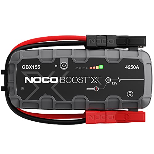 NOCO Boost X GBX155: Arrancador de Batería de Litio de 4250A UltraSafe – Antichispas y Protección contra Polaridad Inversa – Power Bank USB y Linterna LED – para Motores de Gasolina 10L y Diésel 8L