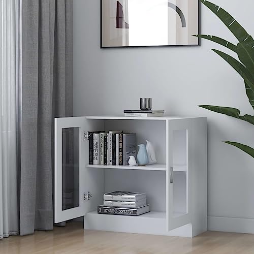 vidaXL Vitrina Armario de Libros Estantería Estante Soporte Almacenamiento Oficina Hogar Decoración de Madera Contrachapada Blanco 82,5x30,5x80 cm