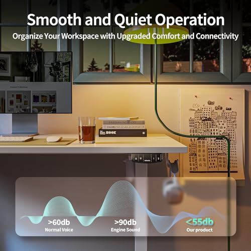 Agilestic 100 x 60 cm Escritorio Elevable Eléctrico con Tablero Escritorio Regulable en Altura Eléctrico Telescópico Bi direccional con Control de Memoria y Tecnología Anticolisión, Blanco :  Hogar y cocina