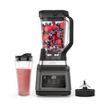 Ninja Batidora de vaso 2 en 1, 1200 W, 3 programas automáticos, 4 ajustes manuales, tecnología Auto iQ, Jarra de 2,1 l y vaso de 700 ml, piezas aptas para lavavajillas, en negro, BN750EU