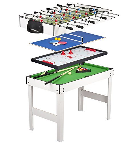 Leomark Mesa multijuegos futbolin Mesa Billar 4 en 1 (Billar, futbolín pimpón y Hockey) Mesa de Billar Mesa de Ping Pong Mesa de Air Hockey Futbolín, Dimensiones: 120 cm x 61 cm x 82 (A) cm : Amazon.es: Juguetes y juegos