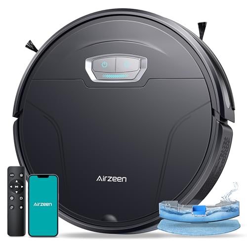 Airzeen Robot Aspirador y Fregasuelos, 4500Pa Succión Ultra Fuerte, con Auto Carpet Boost, Alexa/WiFi/App, Aspirador Robot Super Delgado, Ideal para Pelo de Mascotas, Piso(G20 Pro) :  Hogar y cocina